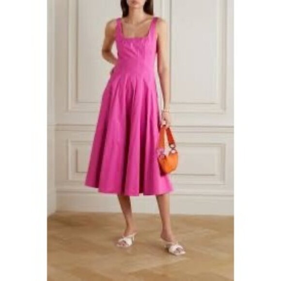 New STAUD Wells Dress Plumeria Pink Sz 0 Retails $395 - Picture 3 of 7